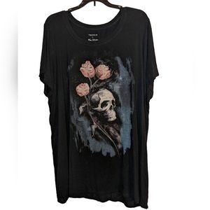 Torrid 3X Skull & Roses Super Soft Graphic T-shirt